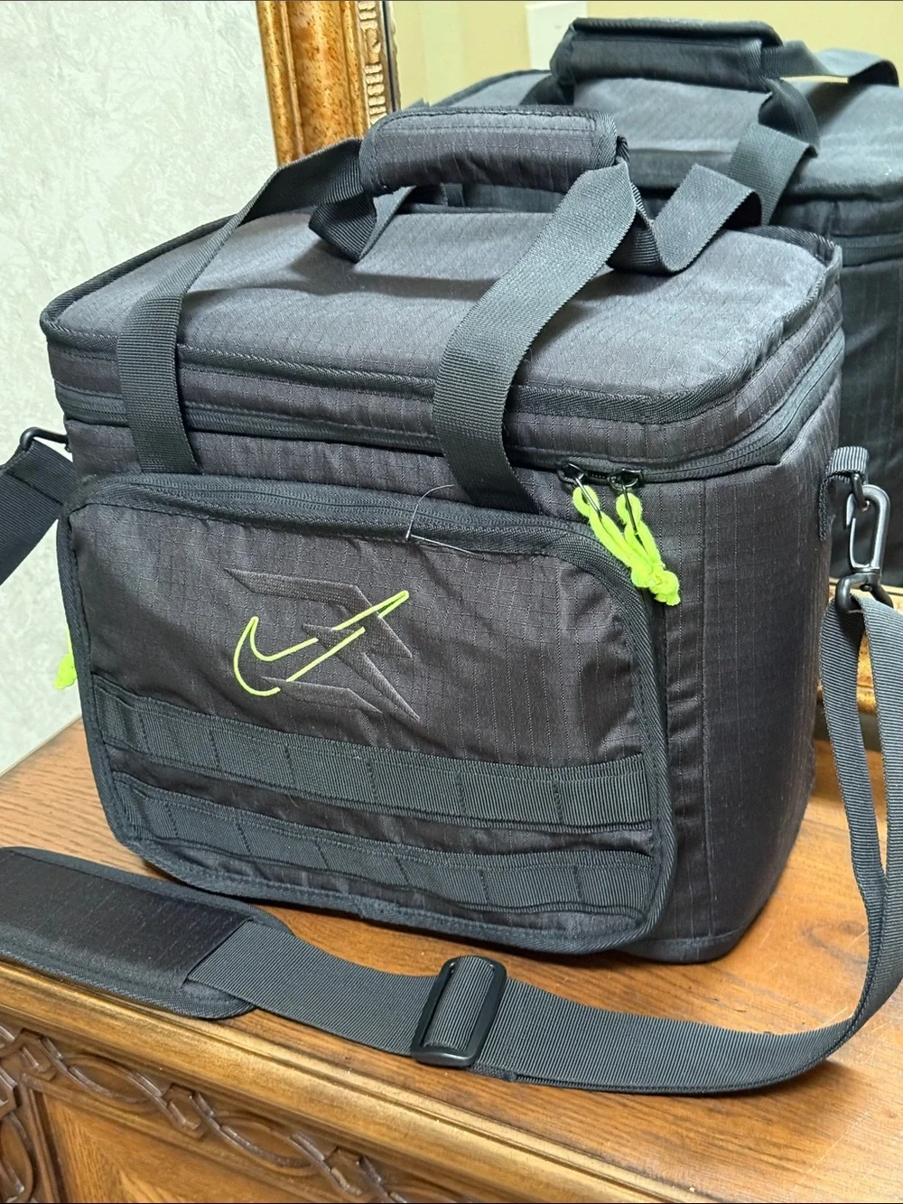 New w/o paper tag. Nike Black Duffel Cooler Bag with Neon Green Accents